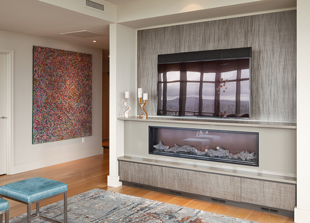 Portland High Rise Laminated Firplace Wall
